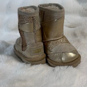 UGG Shimmering Gold and Tan Boots